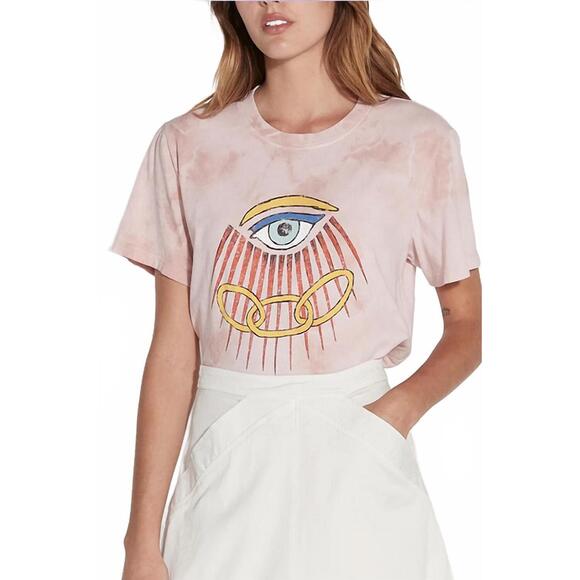 NEW RAQUEL ALLEGRA rose eye betty t-shirt in pink multi